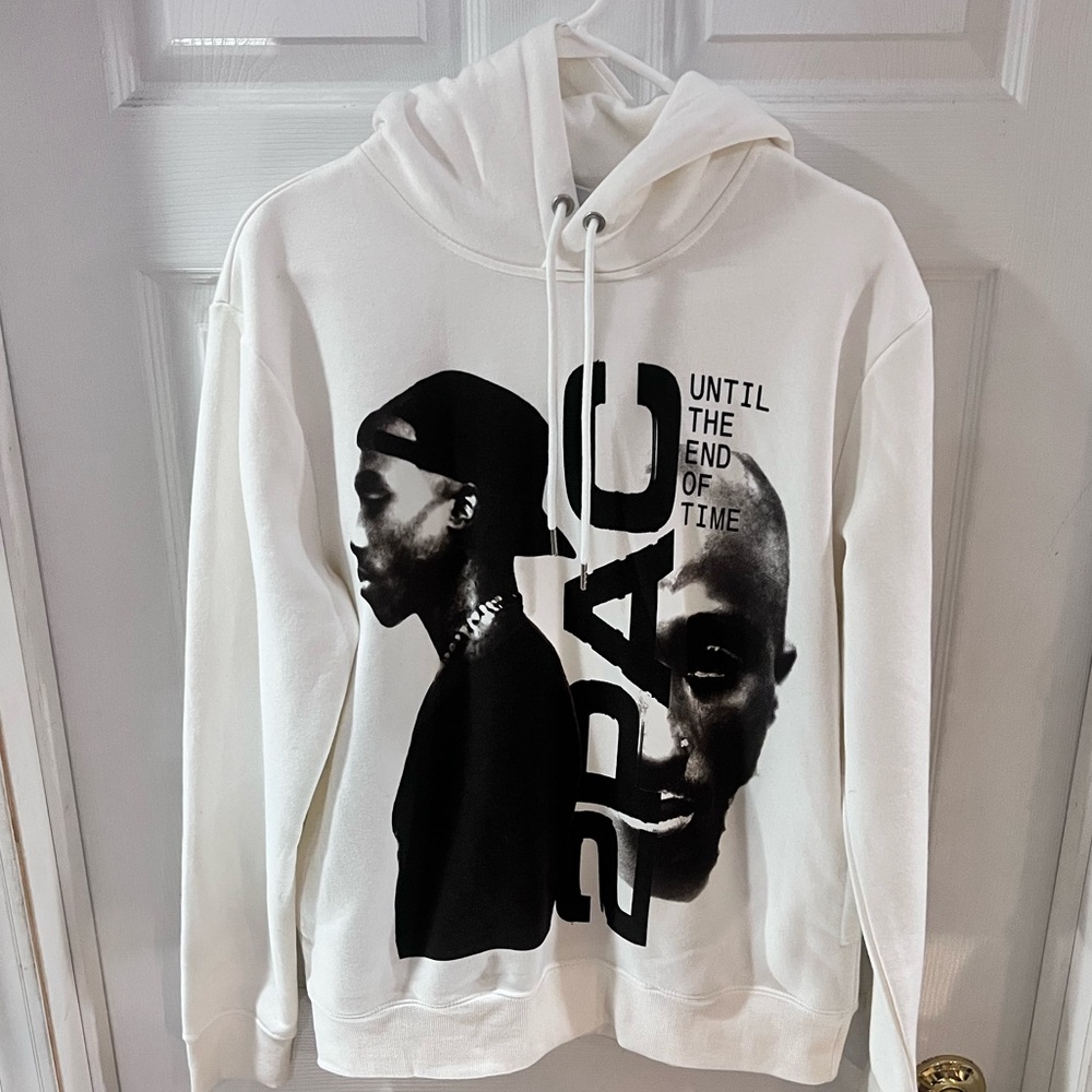 Tupac 2PAC Vintage Cream Logo Hoodie